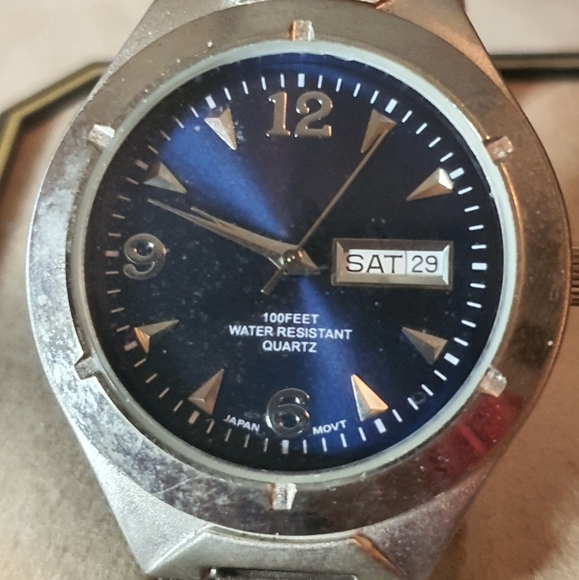 2 for $20😄Puritan PUR60558W Silver/Blue Stainless Steel Men's Watch w/Date - Picture 1 of 3